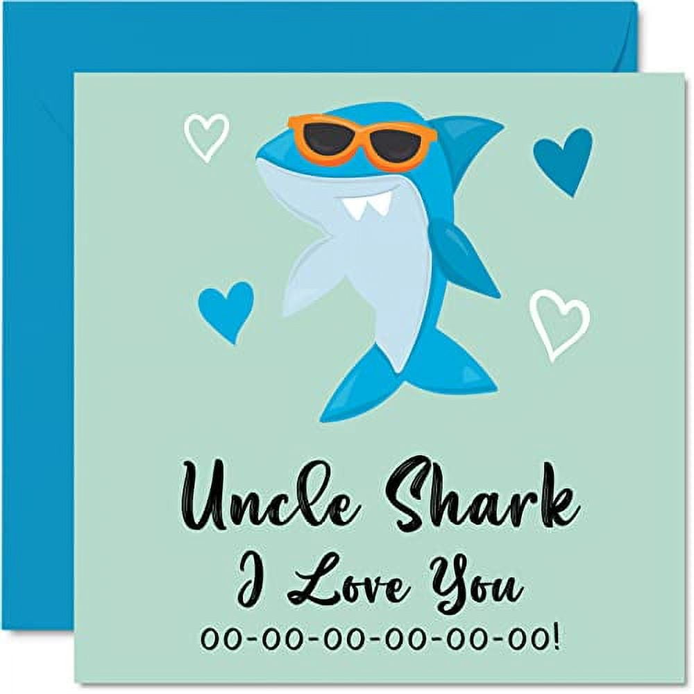 Birthday Cards for Uncle Uncle Shark Uncle Birthday Card from Niece or Nephew Happy Birthday Uncle Happy Birthday Uncle from Toddler Baby 5.7 x