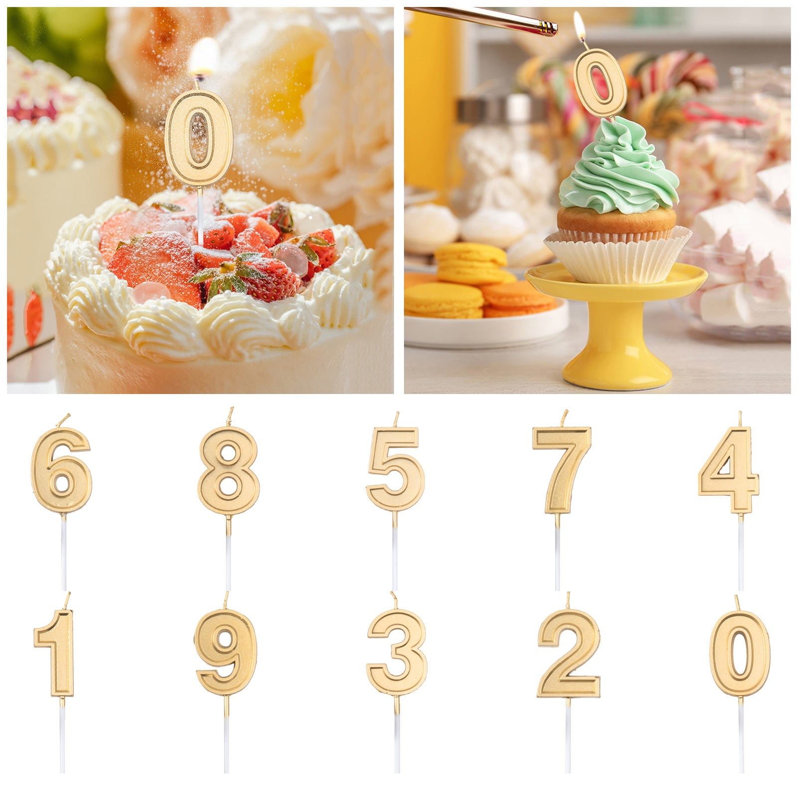 Birthday Celebration Candle Number 0 To 9 Paraffin Wax +ABS Material