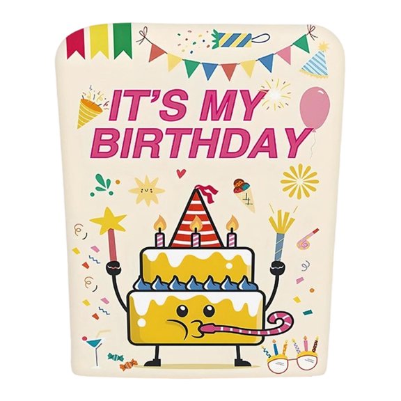 Birthday Chair Cover for Classroom Parties Double Sided Printed with Happy Birthday Design Durable Polyester Fabric Washable AA