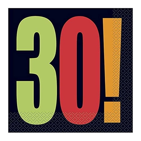 Birthday Cheer 30th Birthday Party Lunch Napkins, 16ct