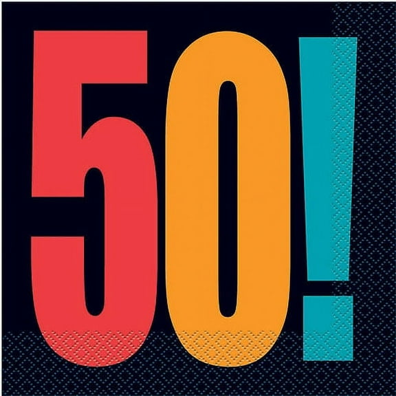 Birthday Cheer 50th Birthday Party Lunch Napkins, 16ct
