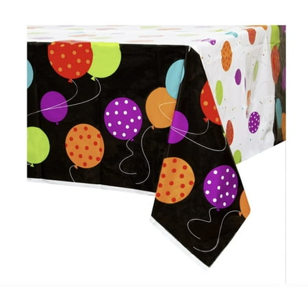 Birthday Cheer Plastic Tablecloth, 84" x 54"