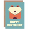 thumbnail image 1 of Birthday Child Kids Boys Bear Dark Greetings Card Plus Envelope Blank inside, 1 of 3