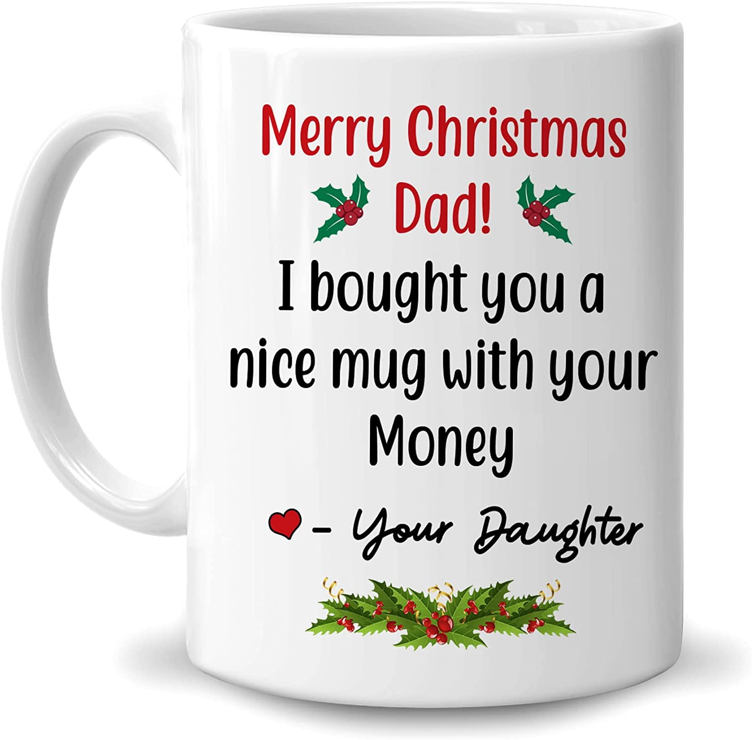  Personalized To My Dad From Daughter Cute Bluey Dad Black  Coffee Mug Funny Girl Dad Novelty Cup Father's Day Birthday Gift For Dad -  11 Oz : Home & Kitchen