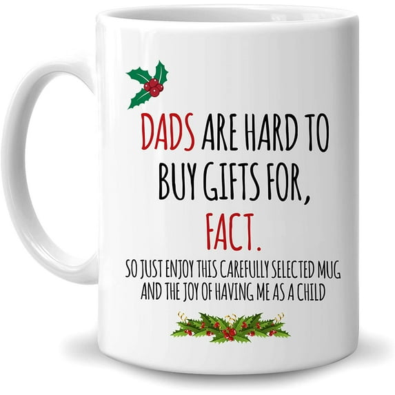 Birthday Christmas Gifts - Funny Sarcastic Gifts For Dad From Daughter Son - Dad Just Enjoy This Carefully Selected Mug 11oz White Ceramic Coffee Tea Mug - Appreciation Gifts For Dad