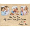 thumbnail image 1 of Birthday Christmas Wedding Gifts for Dad, Personalized Custom Blanket with Photo to Dad Men from Daughter Son, Custom Dad Gifts, Dad Blanket (DAD 9), 1 of 6