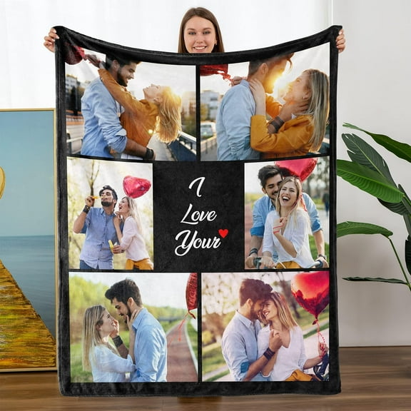 Birthday Christmas Wedding Gifts for Dad, Personalized Custom Blanket with Photo to Dad Men from Daughter Son, Custom Dad Gifts, Dad Blanket (DAD 9)