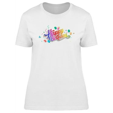 Birthday Colorful Balloons T-Shirt Women -Image by Shutterstock, Female Medium