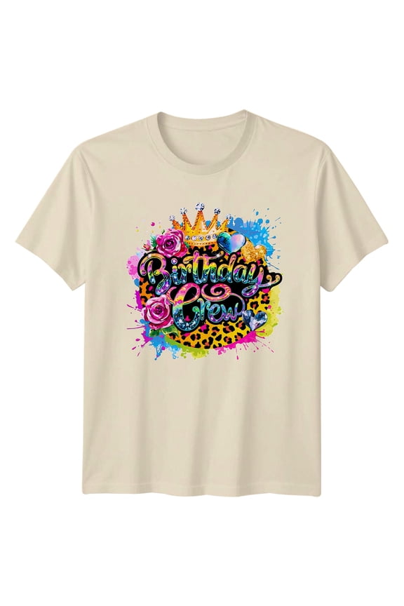 Birthday Crew Birthday Celebrations Mens T-Shirt Womens Tee Graphic Unisex Top