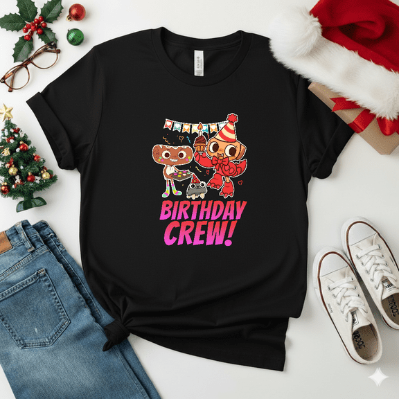 Birthday Crew Dandy's World Funny Character Indie Animation Graphic Unisex T-Shirt V17482, S-5XL