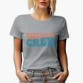 thumbnail image 1 of Birthday Crew, Groovy Retro Wavy Text Merch Gift, Heather Grey T-Shirt, Large, 1 of 5