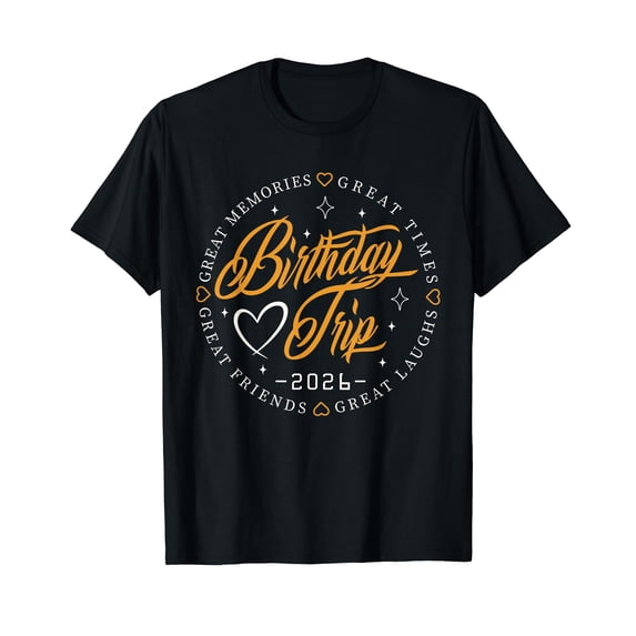 Birthday Crew Squad 2026 Family Friends Trip Vacation Party T-Shirt