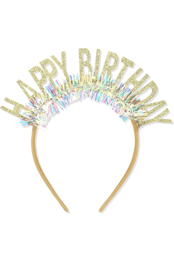 Birthday Crown, Happy Birthday Tiara Decorations - Gold