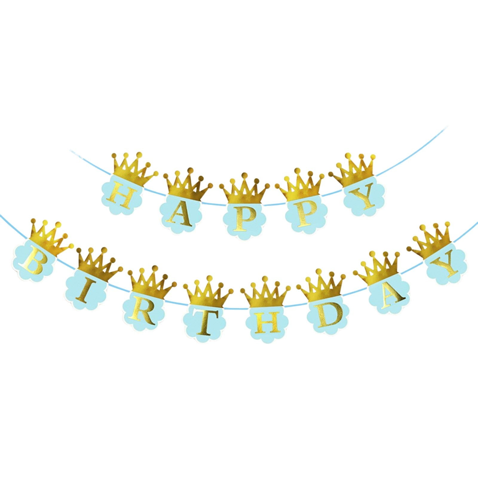 Birthday Crown Letter Pull Flag For Children's Birthday Theme Parties ...
