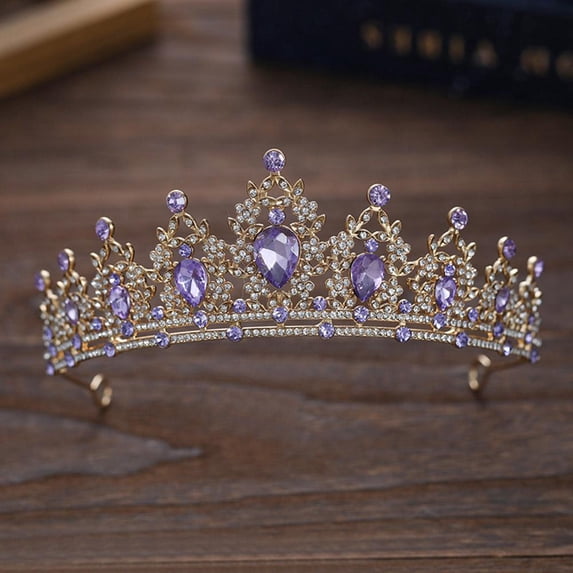 Birthday Crown Tiara, Metal Glitter Party Crown for Women and Girls, Adjustable Fit for Birthday Wedding Anniversary Party