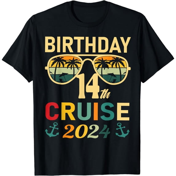 Birthday Cruise 14th 2024 Squad Family Vacation Summer T-Shirt