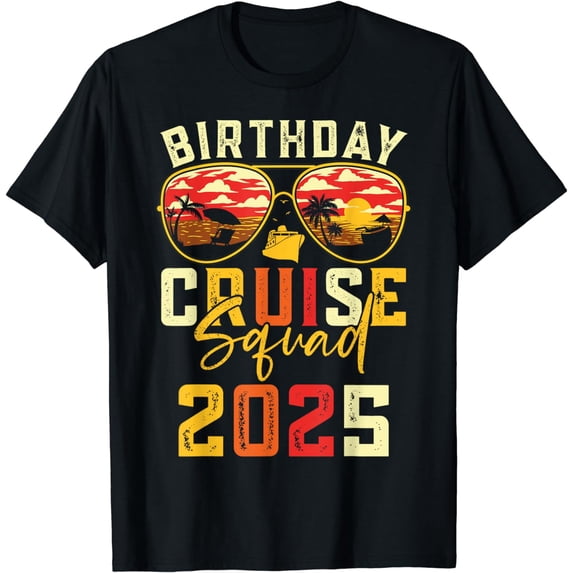 Birthday Cruise Squad 2025 Cruise Birthday Party Vacation T-Shirt
