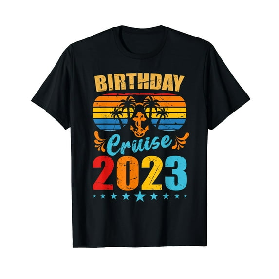 Birthday Cruise Squad Birthday Party Cruise Squad 2023 Short Sleeve Black T-Shirt