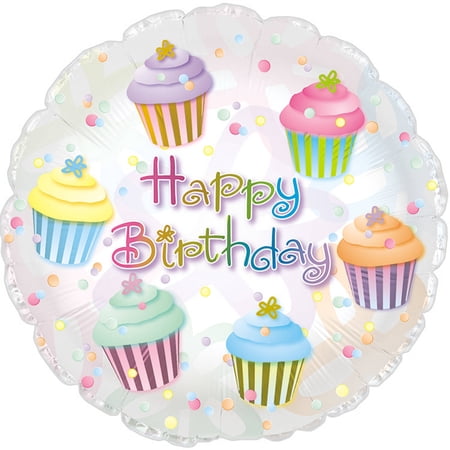 Birthday Cupcakes Mylar Balloon