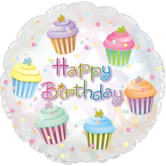 Birthday Cupcakes Mylar Balloon