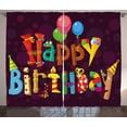 thumbnail image 1 of Ambesonne Cartoon Curtains 2 Panel Set, Party Objects as Letters, 108" x 108", Multicolor, 1 of 3