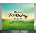 thumbnail image 1 of Ambesonne Birthday Curtains 2 Panel Set, Sincere Greeting Blur, 108" x 96", Turquoise Green Yellow, 1 of 3