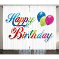 thumbnail image 1 of Ambesonne Birthday Curtains 2 Panel Set, Modern Writing Balloon, 108" x 96", Multicolor, 1 of 3