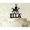 thumbnail image 1 of """Birthday Custom Name Cake Topper"" With Octopus Figure Shiny Black Cake Topper Cake Decorations Color Option Available 6""-7"" Inches Wide", 1 of 1