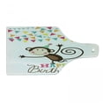 thumbnail image 1 of Birthday Cutting Board, Celebration Brown Monkey Posing at a Party with 2 Line Flags Cone, Decorative Tempered Glass Cutting and Serving Board, Wine Bottle Shape, Multicolor, by Ambesonne, 1 of 1