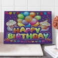 thumbnail image 1 of Birthday Cutting Board, Pastel Colored Backdrop Creamy Cupcakes Hearts Rain and Balloons, Decorative Tempered Glass Cutting and Serving Board, Large Size, Multicolor, by Ambesonne, 1 of 1