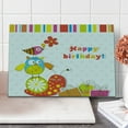 thumbnail image 1 of Birthday Cutting Board, Patchwork Like Design with Owls Birds and Bugs Present Boxes on Polka Dots, Decorative Tempered Glass Cutting and Serving Board, Large Size, Multicolor, by Ambesonne, 1 of 5