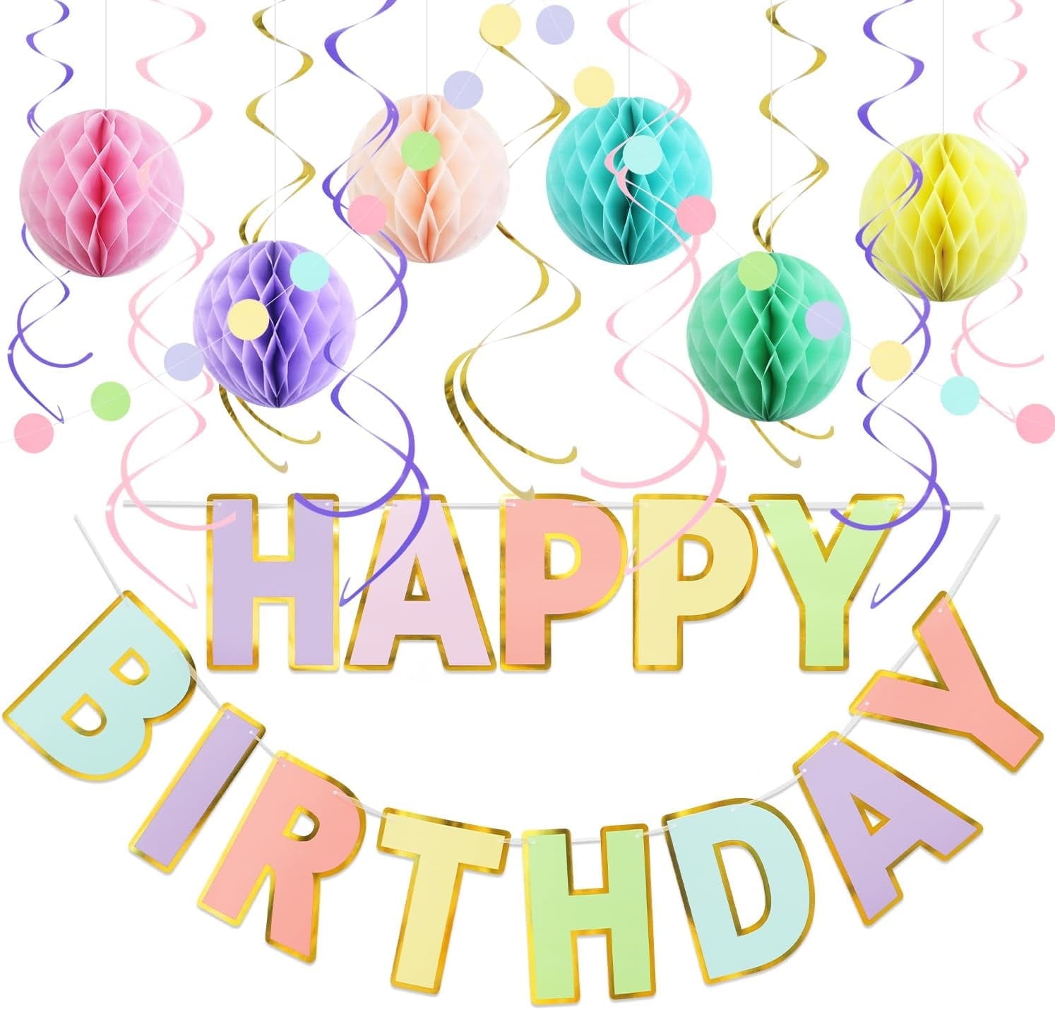 Macaron Happy Birthday Banner - Cute Dessert-Themed Party Decoration For Birthdays & Celebrations