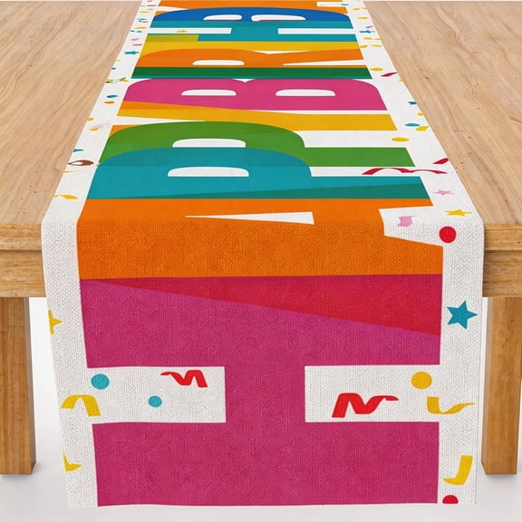 Birthday Decorations - Happy Birthday Table Runner | Happy Birthday Decorations for Home Party Kitchen Dining Table Decor - Birthday Party Favors Supplies