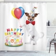 thumbnail image 1 of Ambesonne Birthday Party Shower Curtain, Dance Party Dog Cake, 69"Wx84"L, Multicolor, 1 of 3