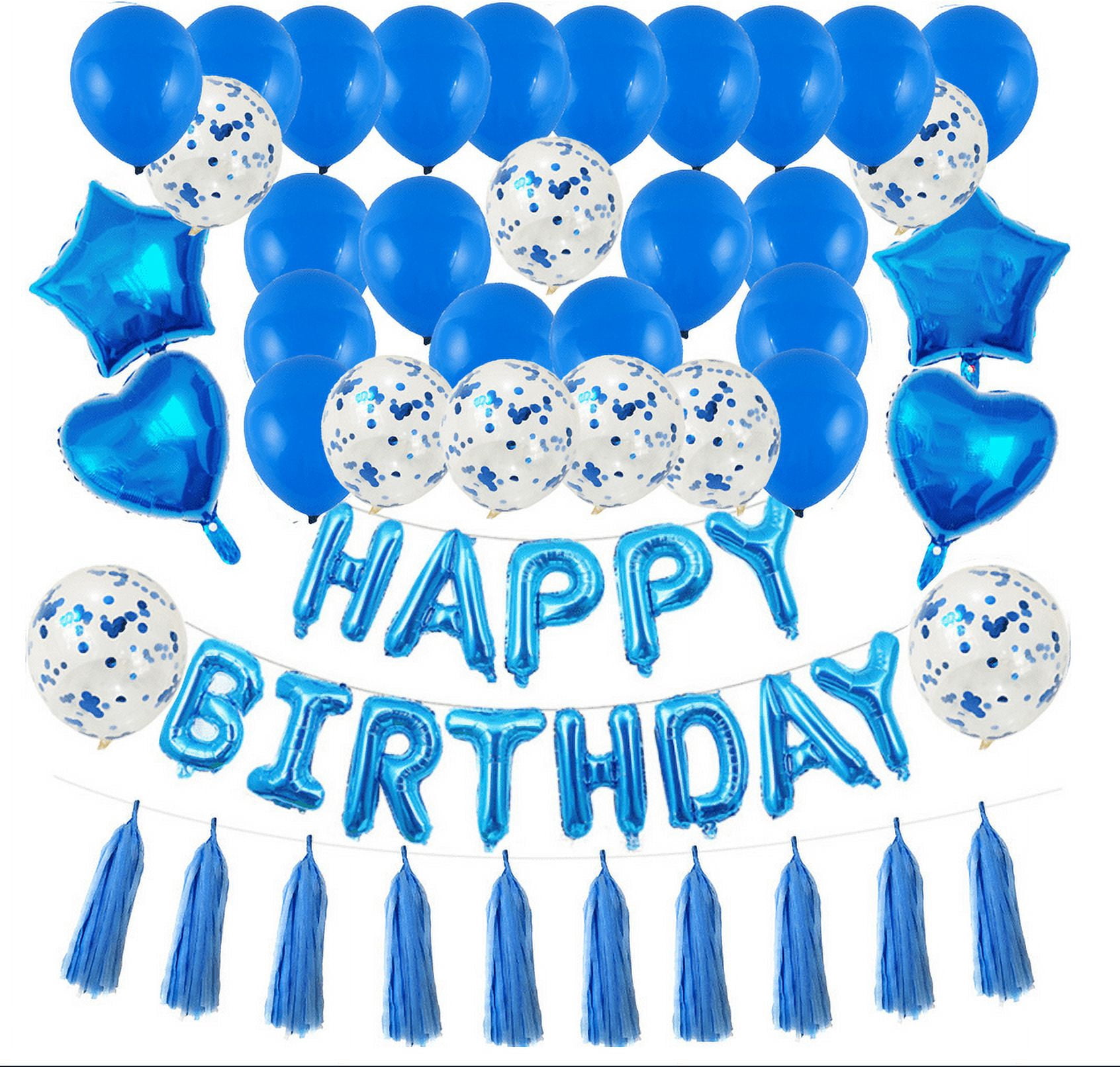 Birthday Decorations Party Supplies Set 48 PCS, Balloons（15.7 inches