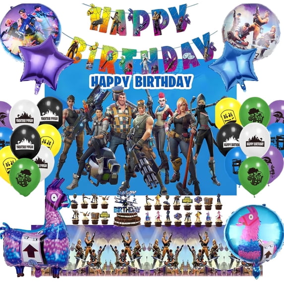 Birthday Decorations for Boys,Happy Birthday Decorations with Banner Balloons Cake Topper Blue Party Decorations Party Supplies for Men