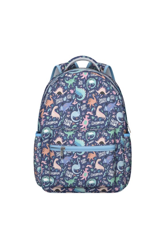 Birthday Dinosaur Student School Backpack Cute Colorful Dino Print with Forest Planets Stars Pattern for Student Gift