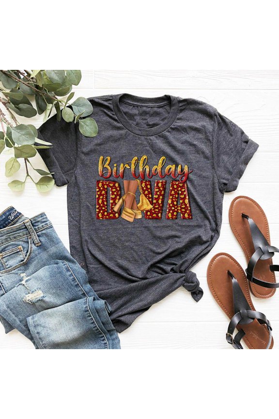Birthday Diva Glam Leopard Birthday Girl Party T-shirt