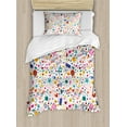thumbnail image 1 of Birthday Duvet Cover Set, Dotted Spirals Stars Hearts Musical Notes Surprise Present Boxes Pattern Smiling, Decorative 2 Piece Bedding Set with 1 Pillow Shams, Twin Size, Multicolor, by Ambesonne, 1 of 3