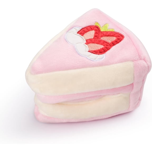 Birthday Enrichment , Interactive Puppy Puzzle , Crinkle Squeaky Puppy for Boredom, Strawberry Cake for for Small and Medium Dogs