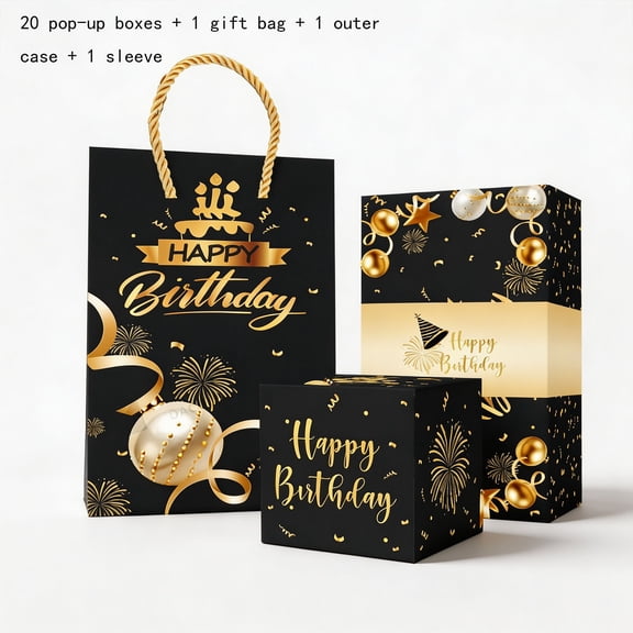 Birthday Explosion Box Surprise Gift Kit Pop-Up Packaging Exciting Pop-Up Moment and Sturdy Construction for Birthday Party Gift Giving and Holiday Celebration
