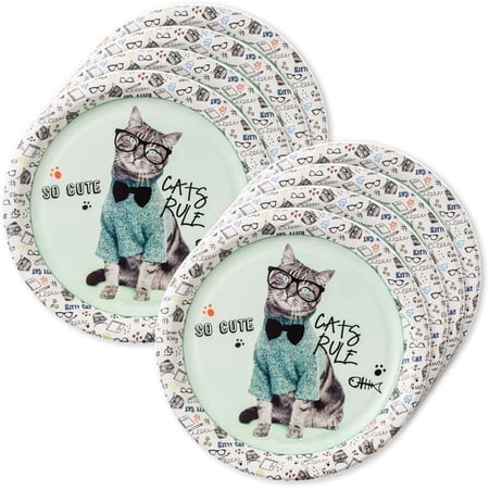 Birthday Express Rachael Hale Cats Rule Lunch Plates (24)