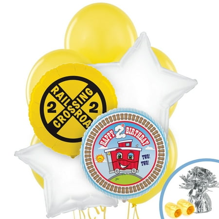 2nd Birthday Train Party Supplies - Balloon Bouquet
