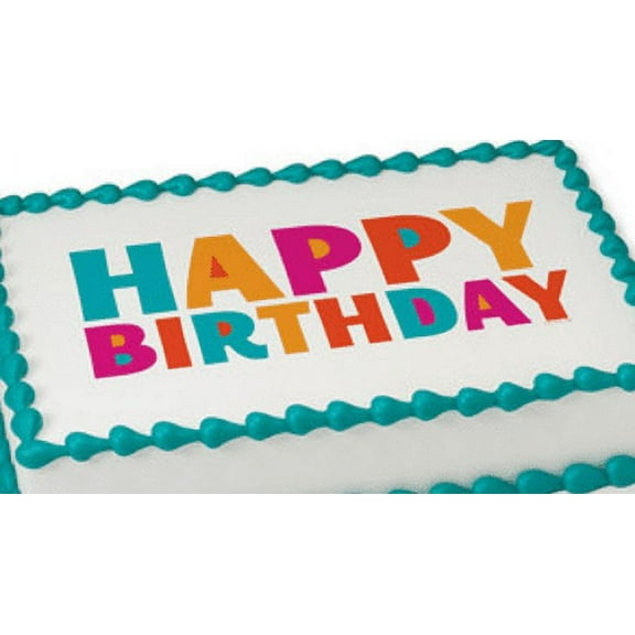 Birthday Fiesta Edible Extra Large 8 x 10 Cake Decoration Topper Image