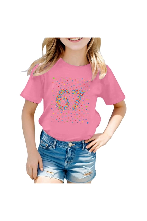 Birthday G`irl Shirt Cute T-Shirt Casual Short Sleeve Round Neck Birthday S`hirts for K`ids Funny Birthday Party Gift Tees Cute Graphic Tops Christmas Shirts for Women