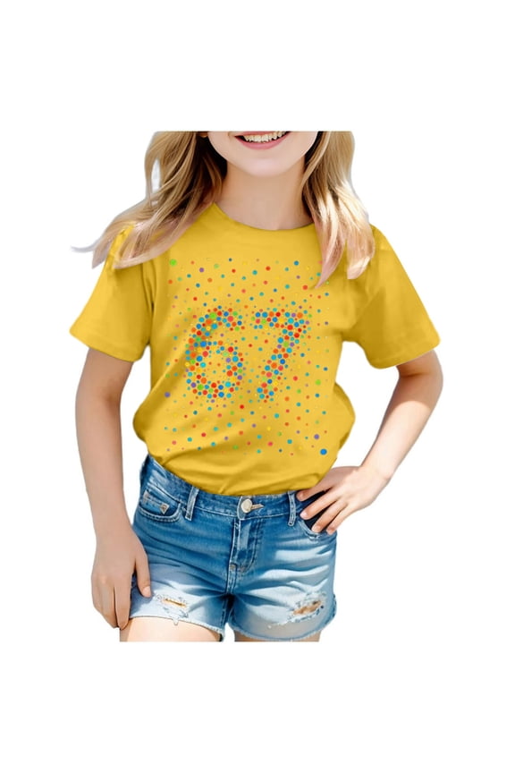 Birthday G`irl Shirt Cute T-Shirt Casual Short Sleeve Round Neck Birthday S`hirts for K`ids Funny Birthday Party Gift Tees Cute Graphic Tops Christmas Shirts for Women