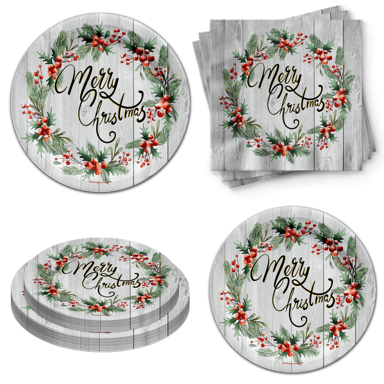 Christmas party plates and napkins best sale