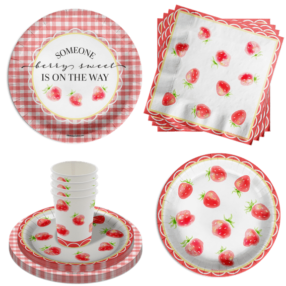 Birthday Galore Disposable Baby Shower Party Supply Sets, 64 Counts