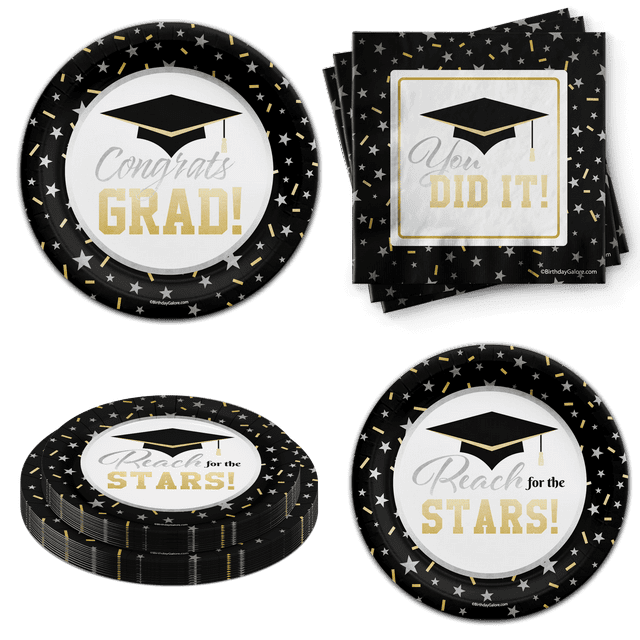 Birthday Galore Graduation Party Tableware Set Includes Plates Napkins ...