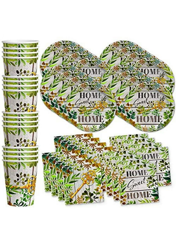 Birthday Galore Housewarming Home Sweet Home Party Supplies Set Plates Napkins Cups Tableware Kit for 16